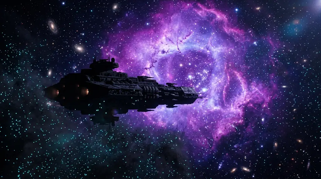 Nebula with Imperial Dreadnought